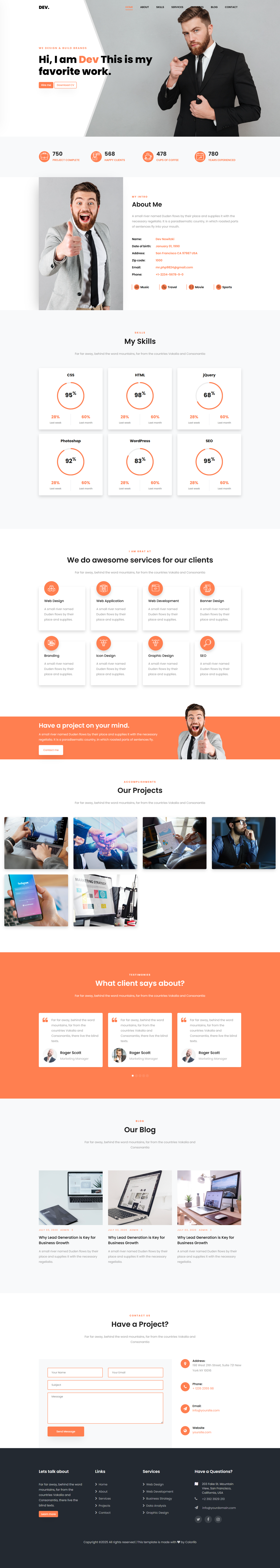 Free Agency Portfolio Website Template - Download Source Code